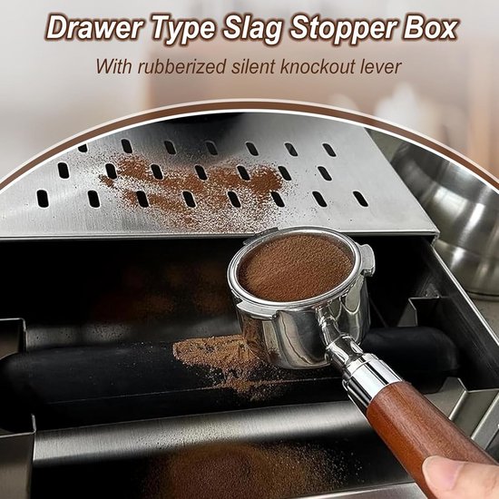 Koffieklopbox, 13,8 X 9,8 X 3,7 Inch Roestvrijstalen Scheidbare Koffiekloplade Met Antislippad, Van Rubber Gemaakt Hoofdbar, Koffieklopbox Voor Thuiscafé