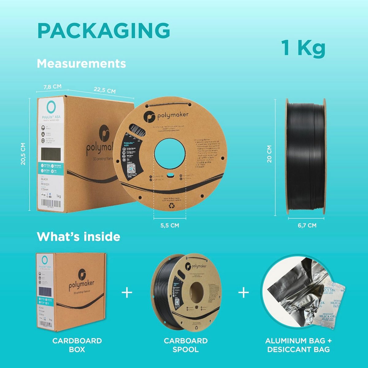 Filament ASA UV-bestendig 1.75mm - Witteringsbestendig en Hittebestendig 1kg