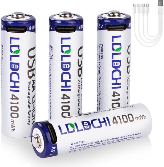 AA Batterijen USB Oplaadbaar 3000 MWh/Lithium 8 Stuks 1,5 V Li Ion Mignon Batterij Oplaadbaar Hoge Capaciteit Oplaadbare Batterijen Snel Opladen 787417734