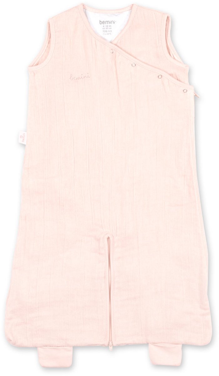 BEMINI Babyslaapzak - MAGIC BAG 4-12m - TOG 0.5 - Hydrofiele zomergaze - Rosa