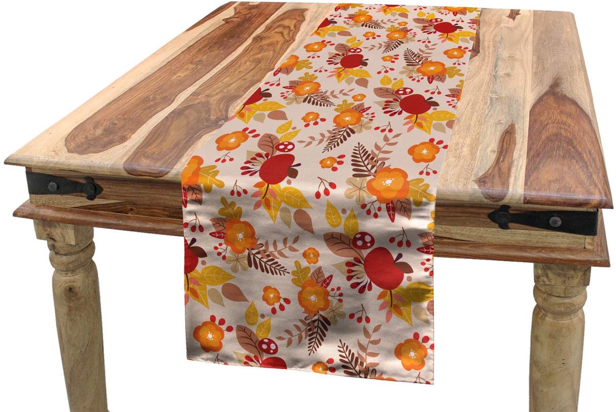 ABAKUHAUS Herfst-tafelloper – 40x180 cm – veelkleurig, polyester