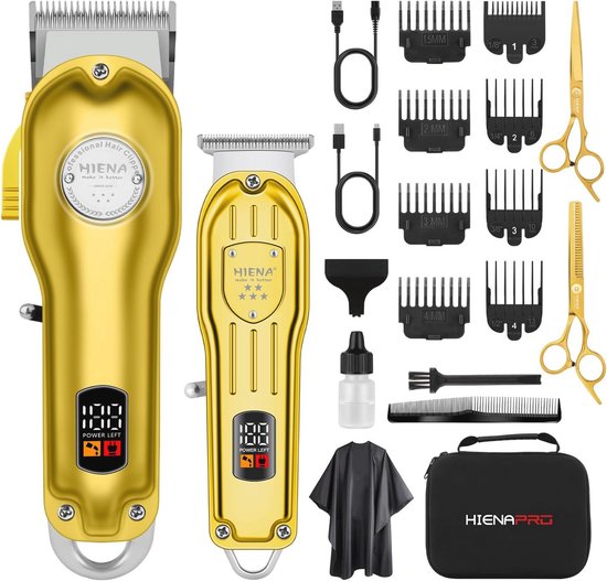 Tondeuse Précision Hiena HC-228 - USB Rechargeable - Écran LCD - Pour Barbe, Corps, Cheveux