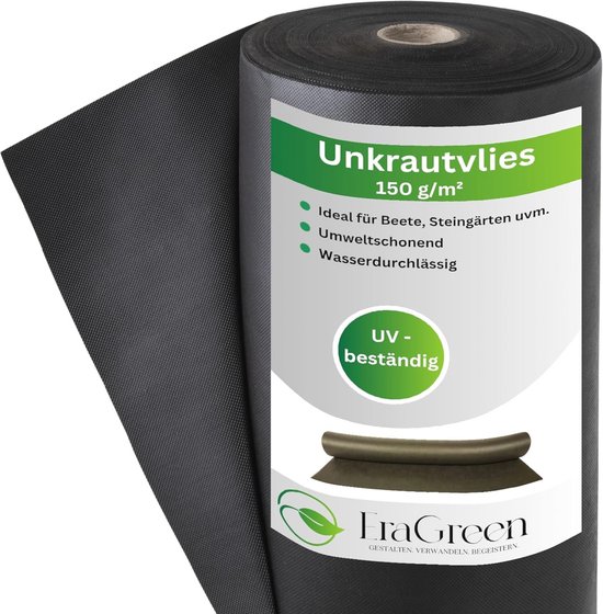 onkruiddoek 150 g/m² - waterdoorlatend en UV-stabiel - ideale onkruidmat voor tuin en bloembed