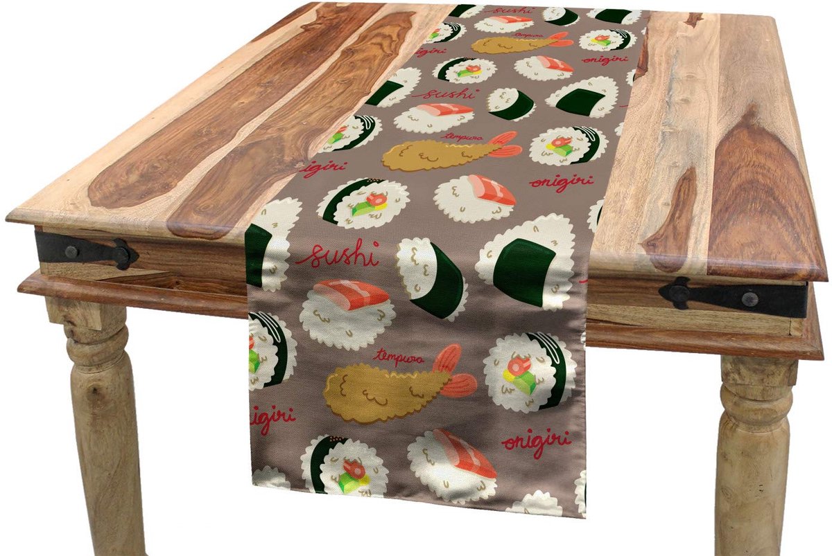 ABAKUHAUS tafelloper Sushi – 40x180 cm – multikleurig polyester