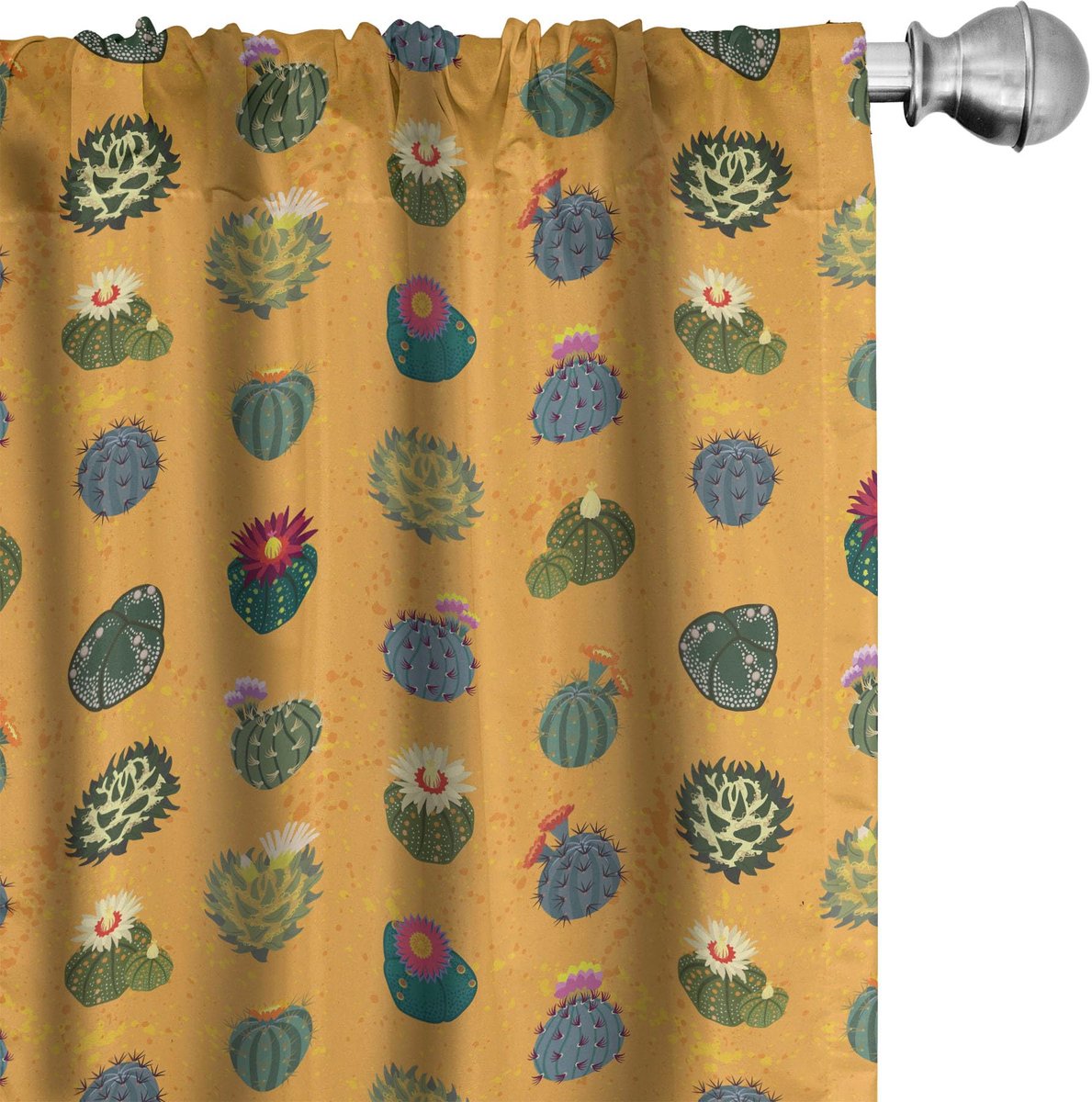 ABAKUHAUS Voorhangen – Exotische Bloemen/Cactus – 2x75x245 cm Marigold