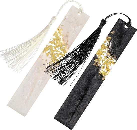 2 stuks bladwijzers van transparant hars, gedroogd, met kwastjes, handgemaakt, voor vrouwen, studenten, boekenwormen, accessoires om de leesinteresse te verhogen