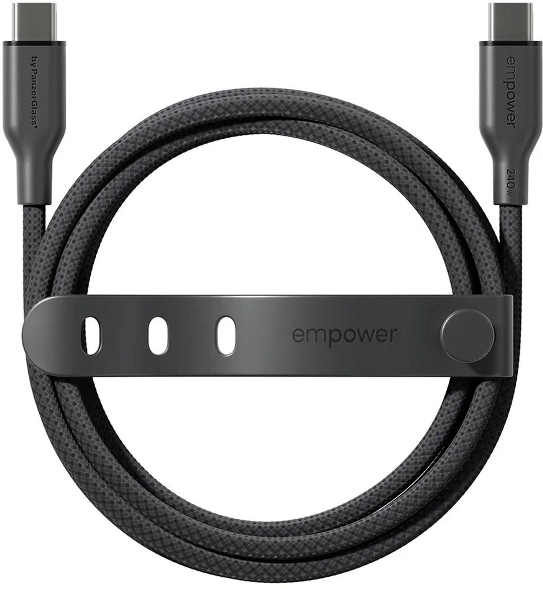 Empower by PanzerGlass Racing USB-C naar USB-C Oplaadkabel - 240W - 2 meter - Space Black