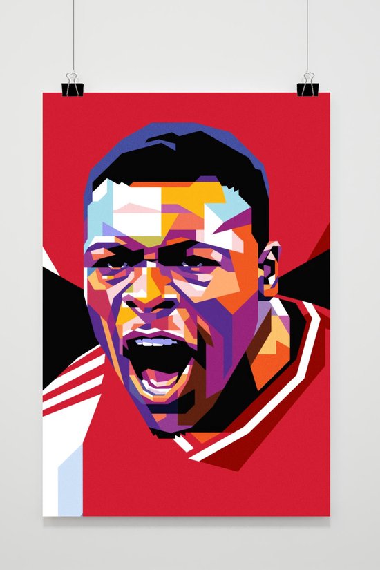 Brian Brobbey Poster | Voetbal Affiche | Pop affiche | Ajax | Flèche Poster | Eredivisie | 51x71cm | Décoration murale | Affiche murale | Convient pour l'encadrement