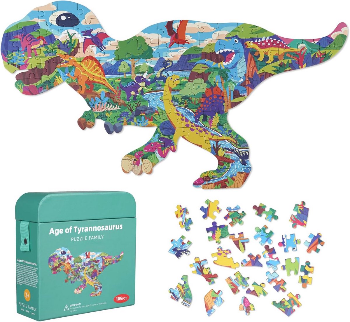 Puzzel met Tyrannosaurus Rex voor Kinderen - 105 Stukjes