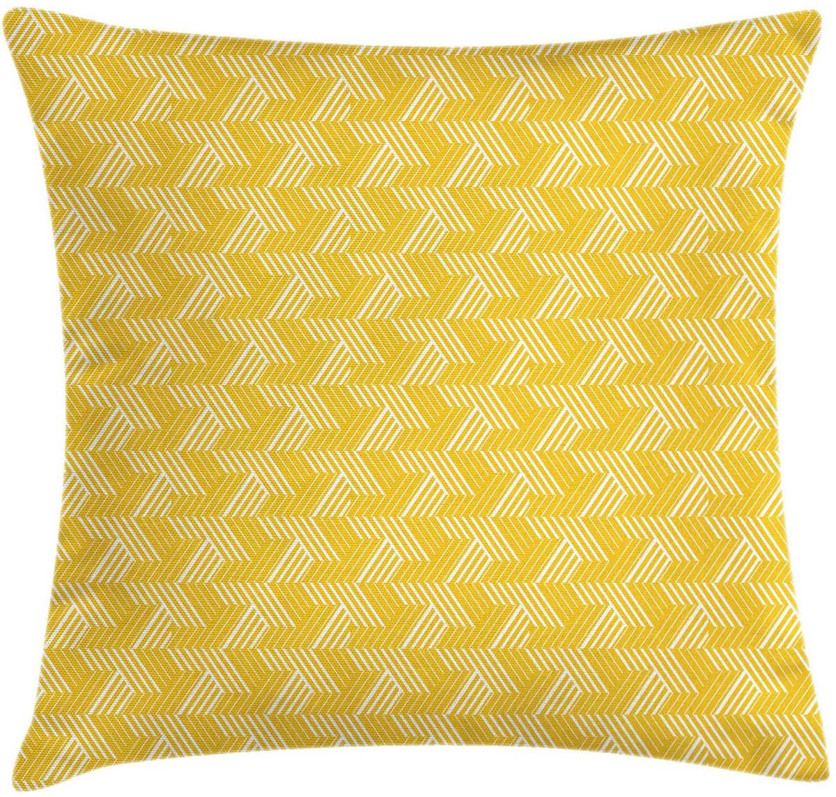 ABAKUHAUS Kussenhoes Geometrisch – 45x45 cm – Geel-Wit, dubbelzijdig bedrukt