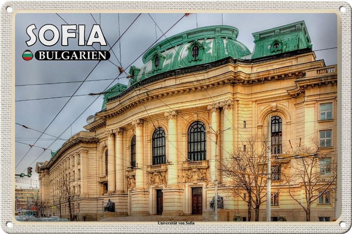 Blechschild Reise 30x20cm Sofia Bulgarien Universität