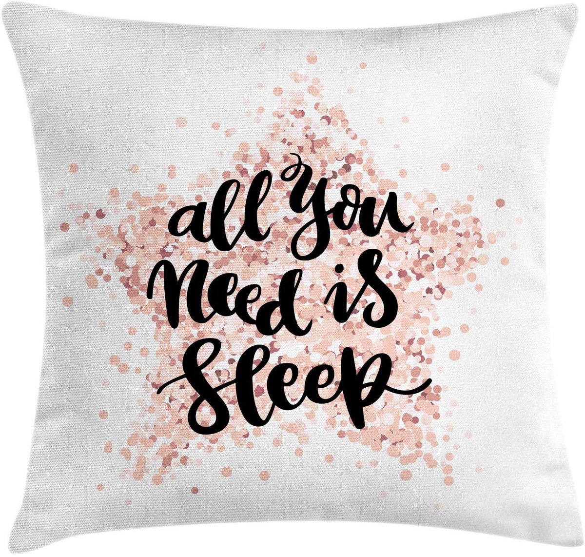 ABAKUHAUS Kussenhoes – 40x40 cm – Dubbelzijdig bedrukt – Lichtroze/zwart, Polyester