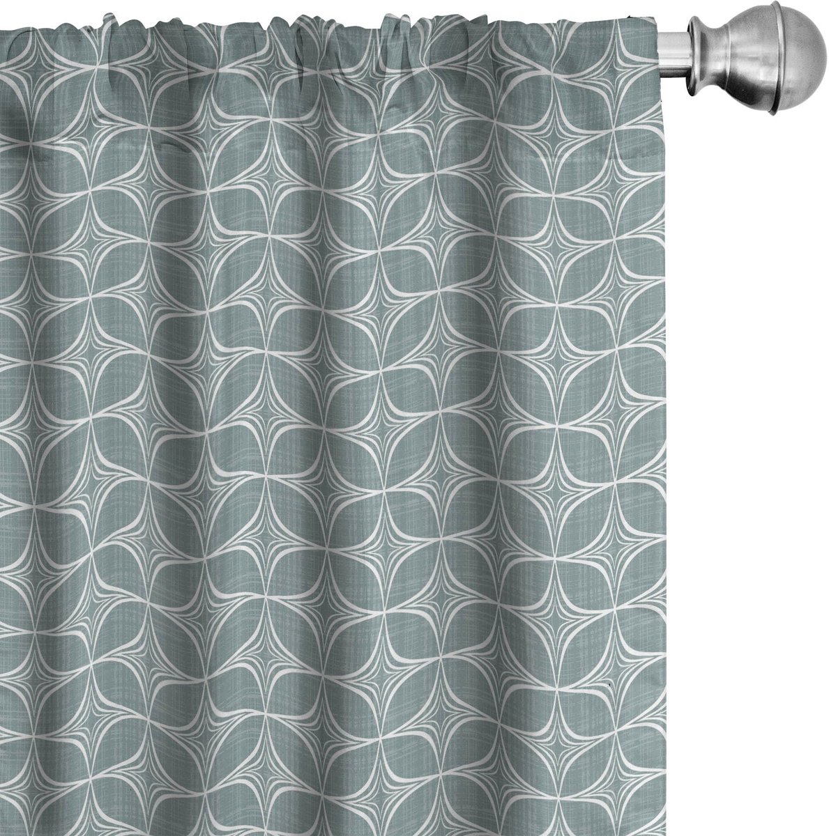 ABAKUHAUS Abstrakt Gordijnen – 2x75x175 cm – Halverduisterend – Zeegroen/Wit Donker Zeegroen