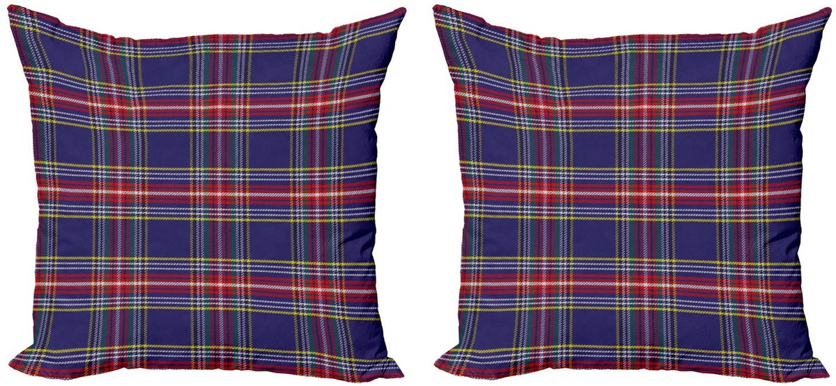 ABAKUHAUS Kussenhoes Set – 2x60x60 cm – Dubbelsidige digitale druk – Multicolor Dunkelblauw