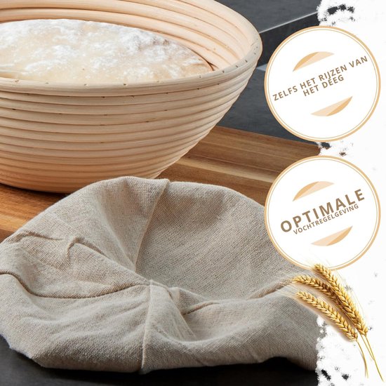 Lot 2 Paniers Levain Ronde 21,5 Cm - Bannetons Pain En Pulpe De Canne à Sucre