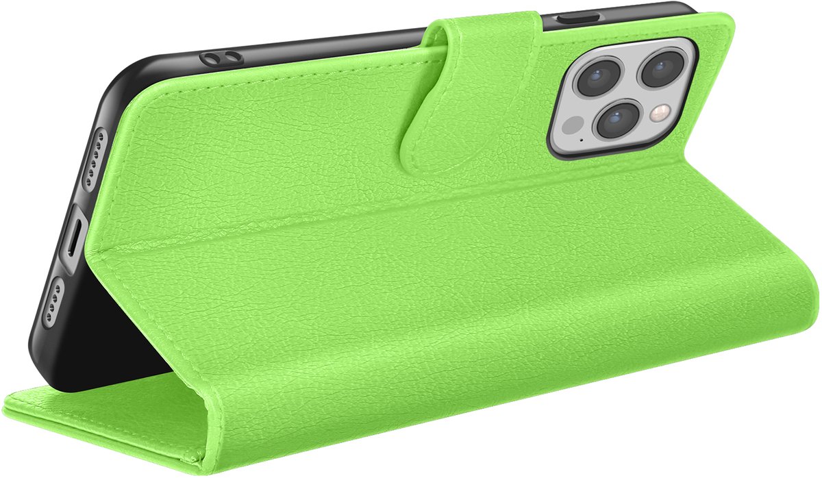 Zanae, Hoesje geschikt voor iPhone 12 Pro Max - Wallet Case & Magneetsluiting, Groen