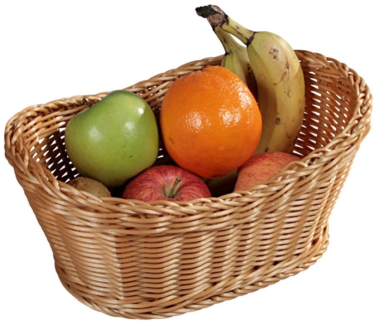 Brood- en fruitmand, 28x18x9,5 cm bureau-opbergmand voor snacks en diverse spullen.