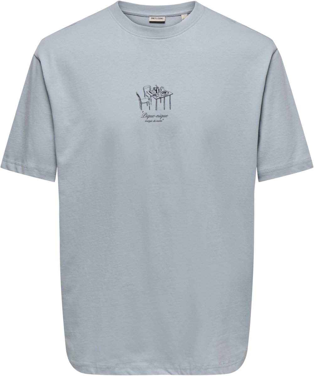 Only & Sons T-shirt Onsfred Du Martin Rlx Ss Tee 22037484 Blue Fog/ Pique-niqu Mannen Maat - L