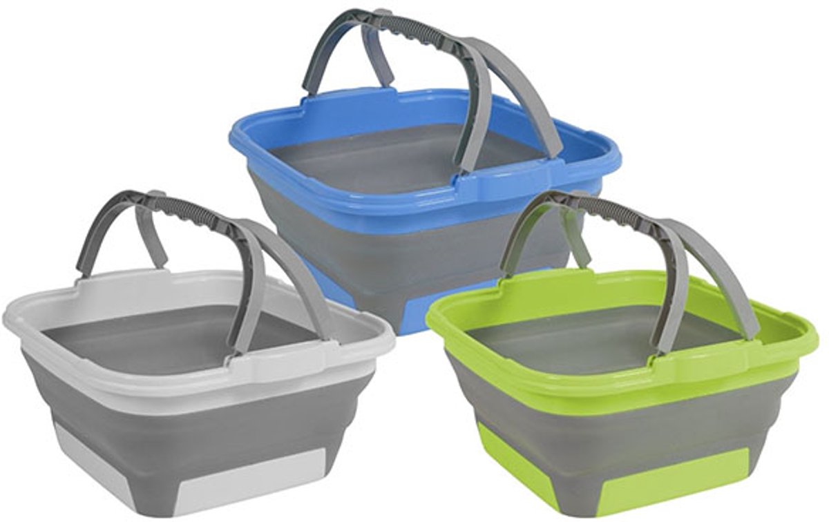 Brunner Cleo Opvouwbare Wasbak - Willekeurige Kleur - 13L - Stevig TPE/PP - BPA-vrij - Met Handvatten - Voor Camping en Buiten