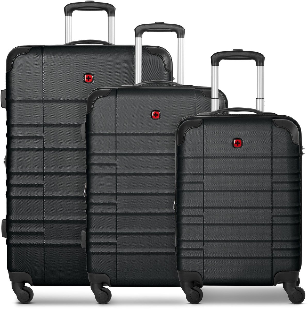 Wenger Amplar Evo 4 wielen Kofferset 3-delig met uitbreidingsplooi - Harde bagage - Combinatieslot - black