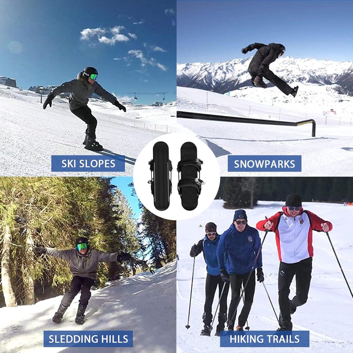 Mini Short Ski Sled Pro Edition - Verstelbare slee-skiplaat, geschikt voor wintersportuitrusting