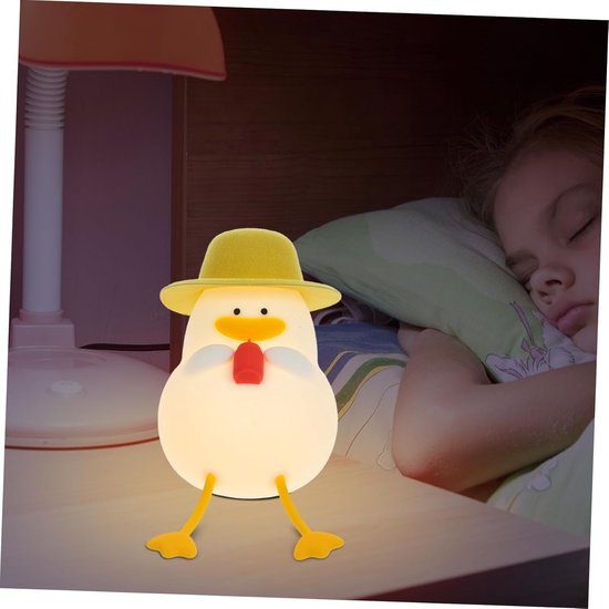 LED-nachtlampje, warm licht, nachtlampje voor naast het bed voor jongens en meisjes, in de vorm van een cola-eendje, 3 lichtstanden, oplaadbaar via USB, gaat direct aan met een tikje, 12,6*9,6*8,8 cm van Merkloos — afbeelding 2