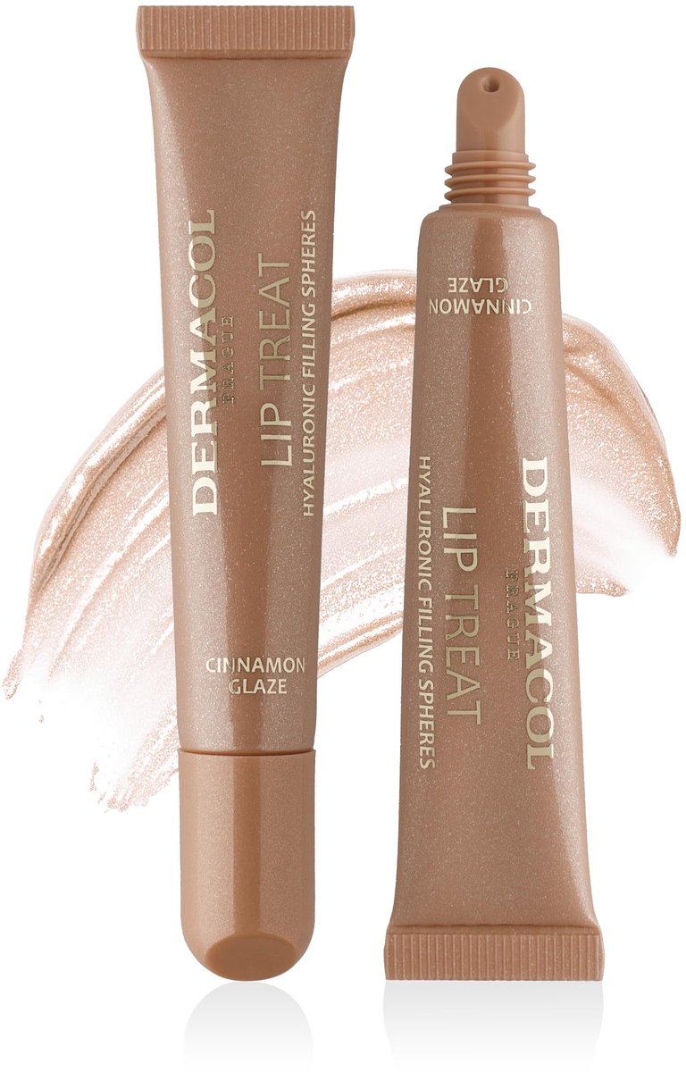 Dermacol Lip Treat Lip Balm - Vegan Hydraterende Behandeling - Glossy Finish - Cinnamon Glaze - Hyaluronzuur - Olijfolie