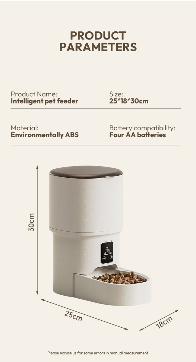 Smart Volautomatische Dieren Voeder Automaat met Wifi - afbeelding 3