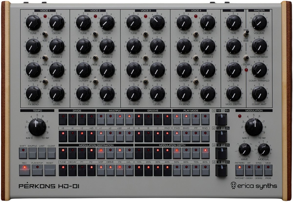 Erica Synths Perkons HD-01 Grey Limited Edition - Drumcomputer