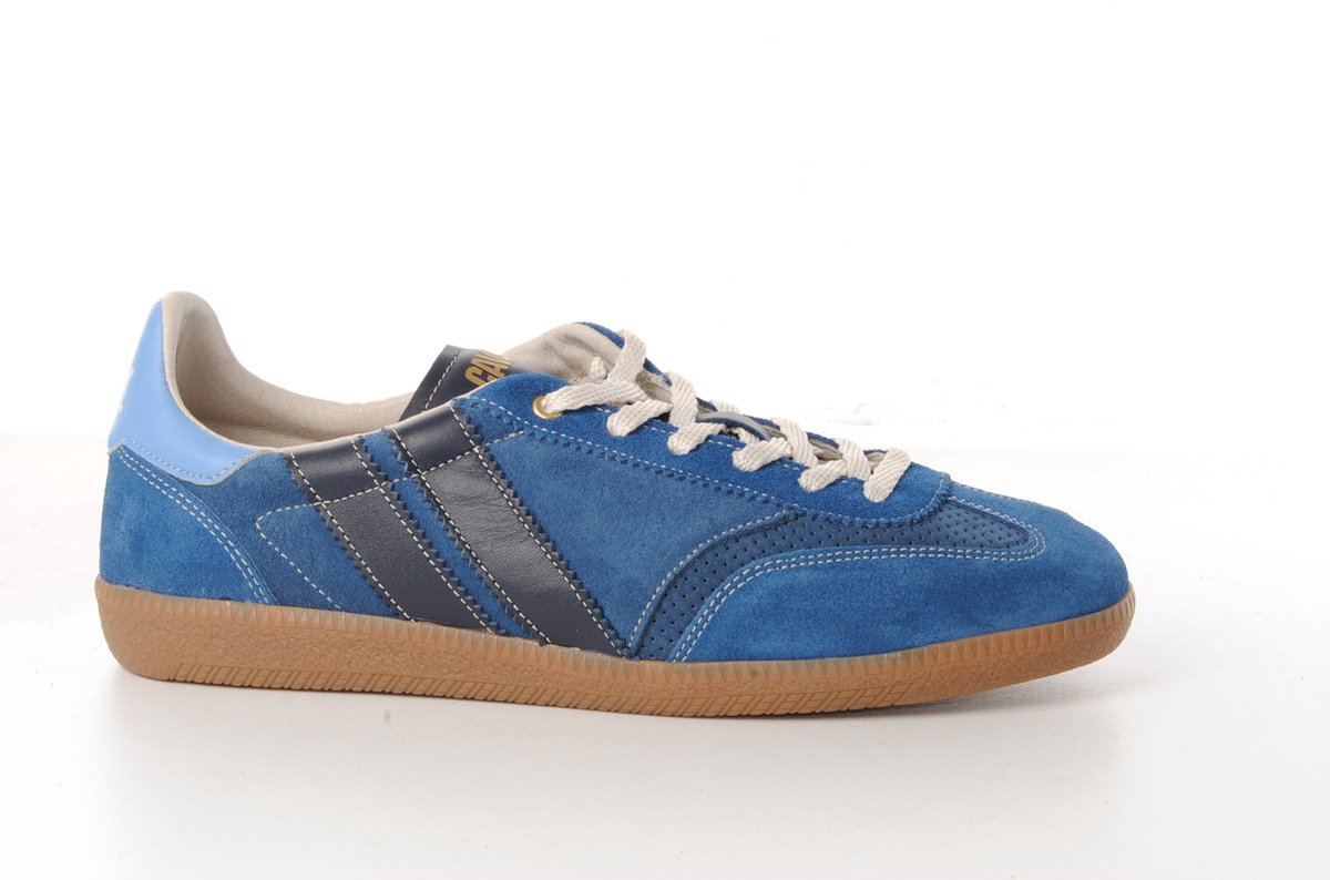Caval heren sneaker asymmetrisch blauwe suède