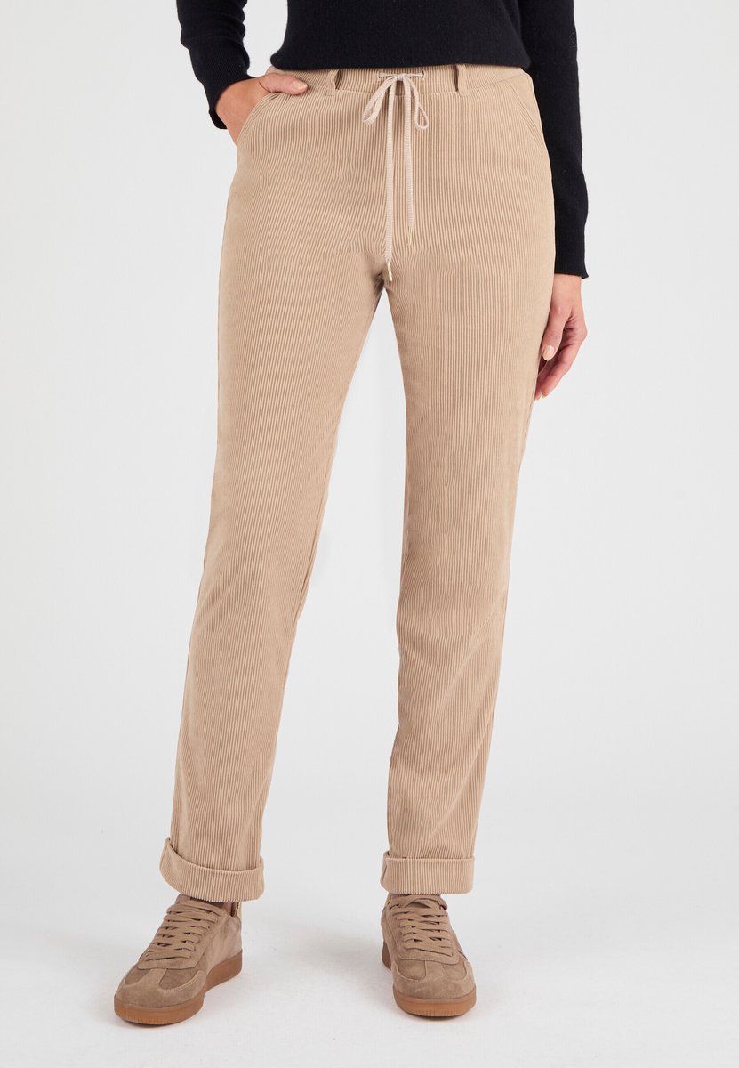 Damart - Broek van milleraies fluwel die eenvoudig aan te trekken is - Dames - Bruin - 38