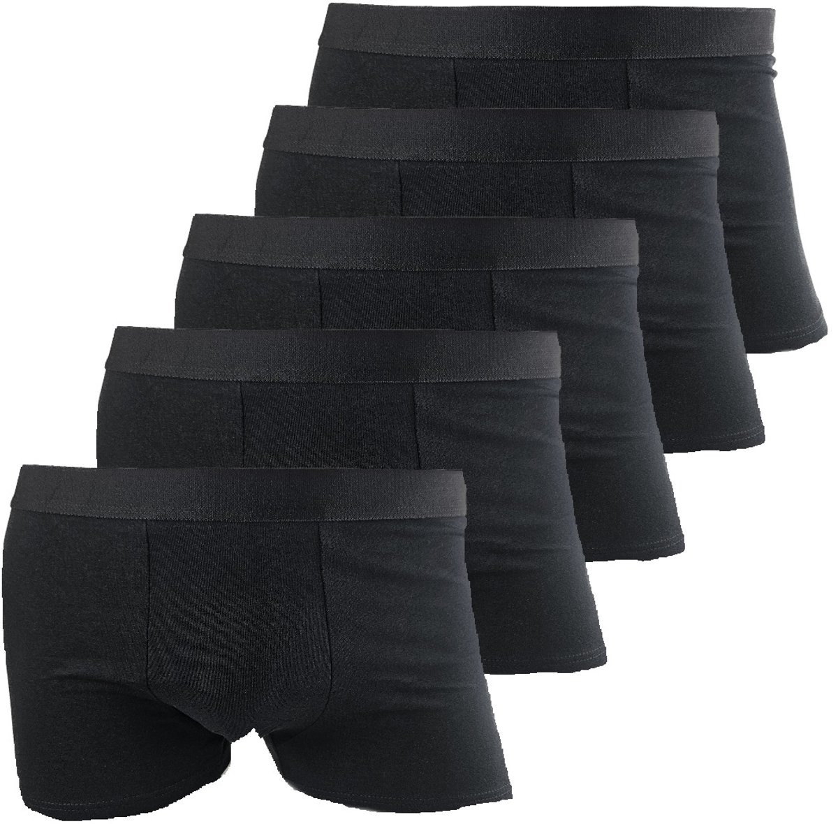 BamBella ® - Boxershorts - 5 stuks - maat S/M - katoenen Boxer short onderbroek lang zwart heren onderbroeken