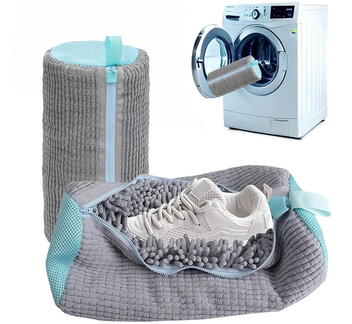 Waszak Schoenen - Schoenen Waszak met Rits - Waszak Schoenen voor Wasmachine - Waszakken voor Schoenen - voor Alle Soorten Schoenen - 2 Stuks