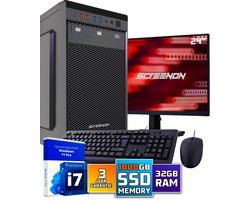 Intel Compleet PC SET | Intel Core i7 | 32 GB DDR4 | 1 TB SSD + 24 Inch Monitor + Muis + Toetsenbord | Windows 11 Pro + WiFi & Bluetooth