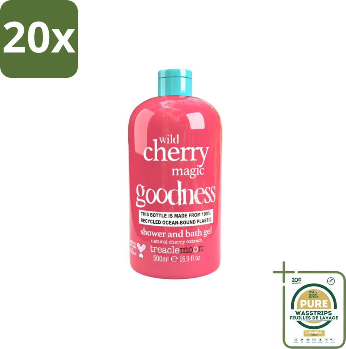 20 x Treaclemoon – Douchegel – Wild Cherry Magic – 500 ml - Grootverpakking - Douchegel - Wild Cherry - Fruitige Geur - Kersen - Hydraterend
