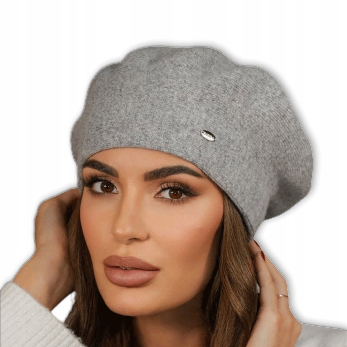 Dames Beret van Wol - Elegant Grijs - Kamea Kiang - Nederlands Product