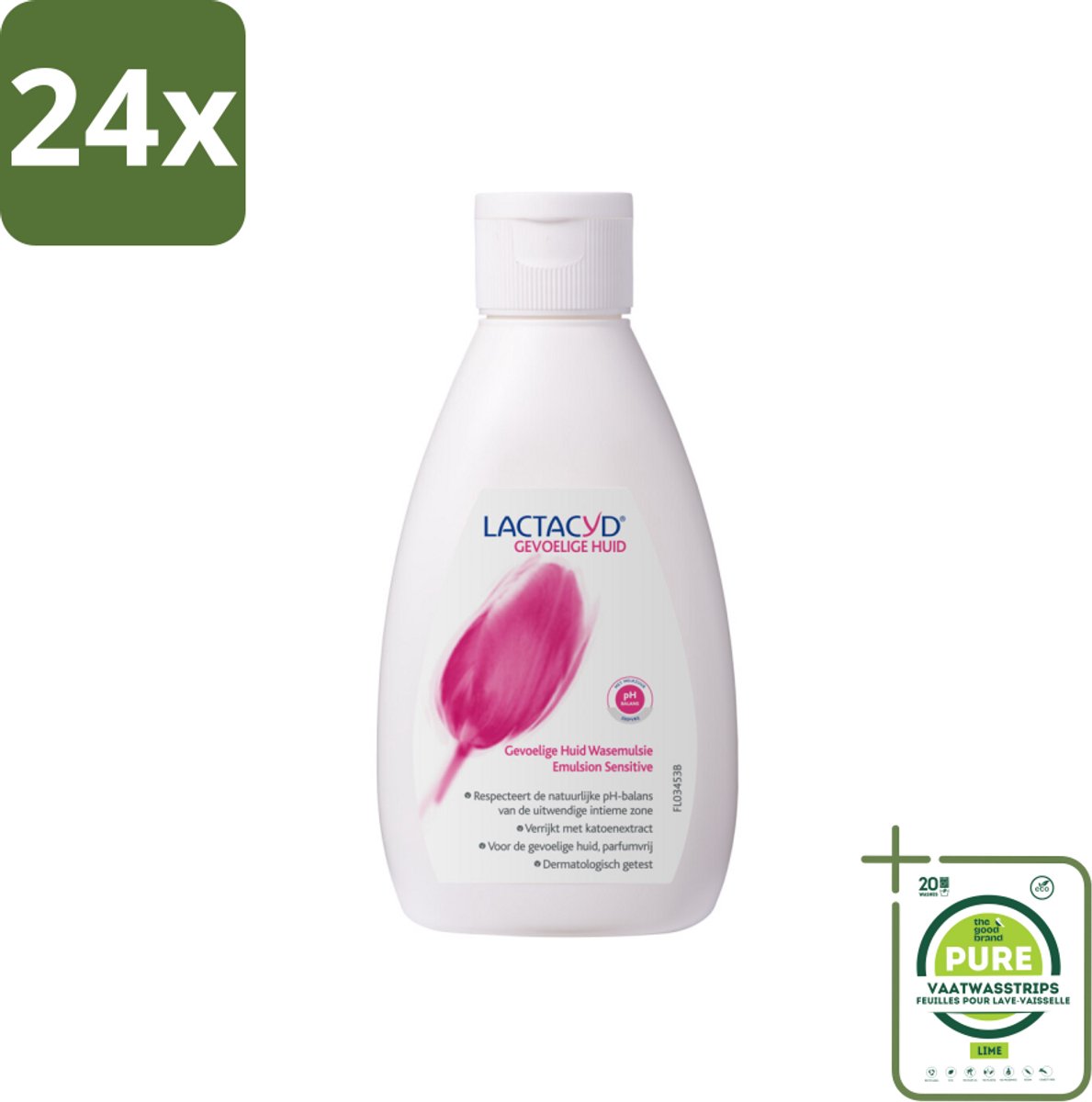 Lactacyd – Sensitive – Extra Mild – 200 ml - Voordeelverpakking - 24 stuks - Gevoelige huid - Wasemulsie