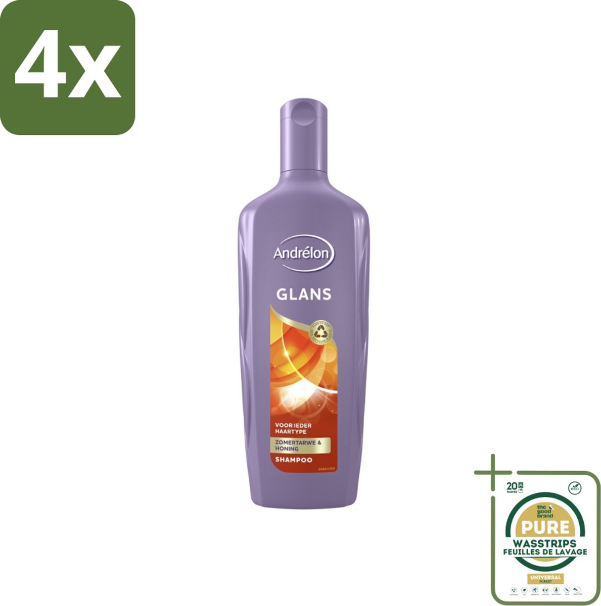 Andrélon - Glans - Shampoo - 300 ml - Voordeelverpakking - 4 stuks - Andrélon - Glanzend haar