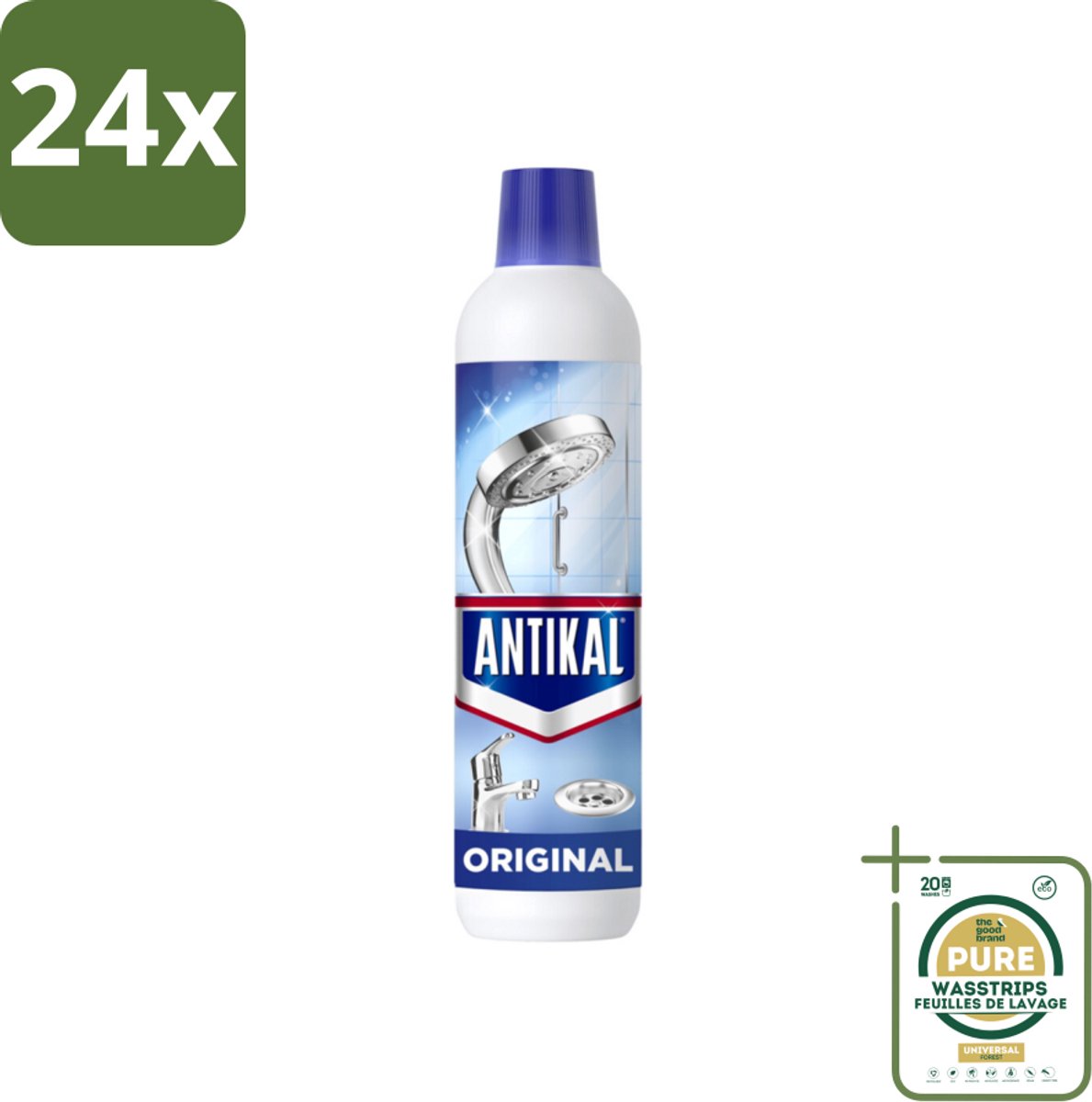 Antikal Original Gel - Kalkreiniger - Extra Hechting - Diepwerkend - 750 ml - Voordeelverpakking - 24 stuks - Kalkaanslag - Gel reiniger