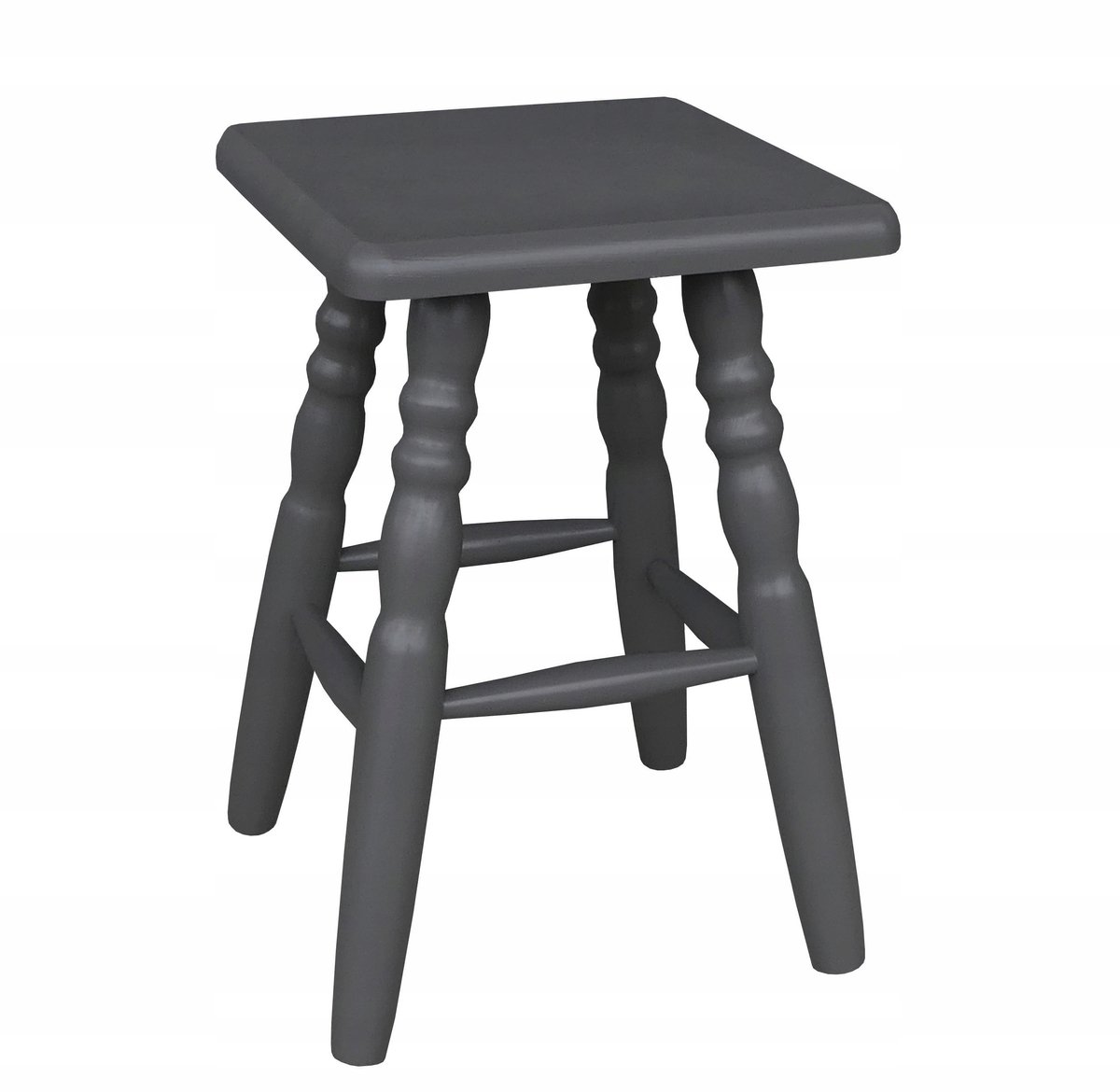 Antraciet Houten Keukentabouret met Vierkant Zitten - 45 cm