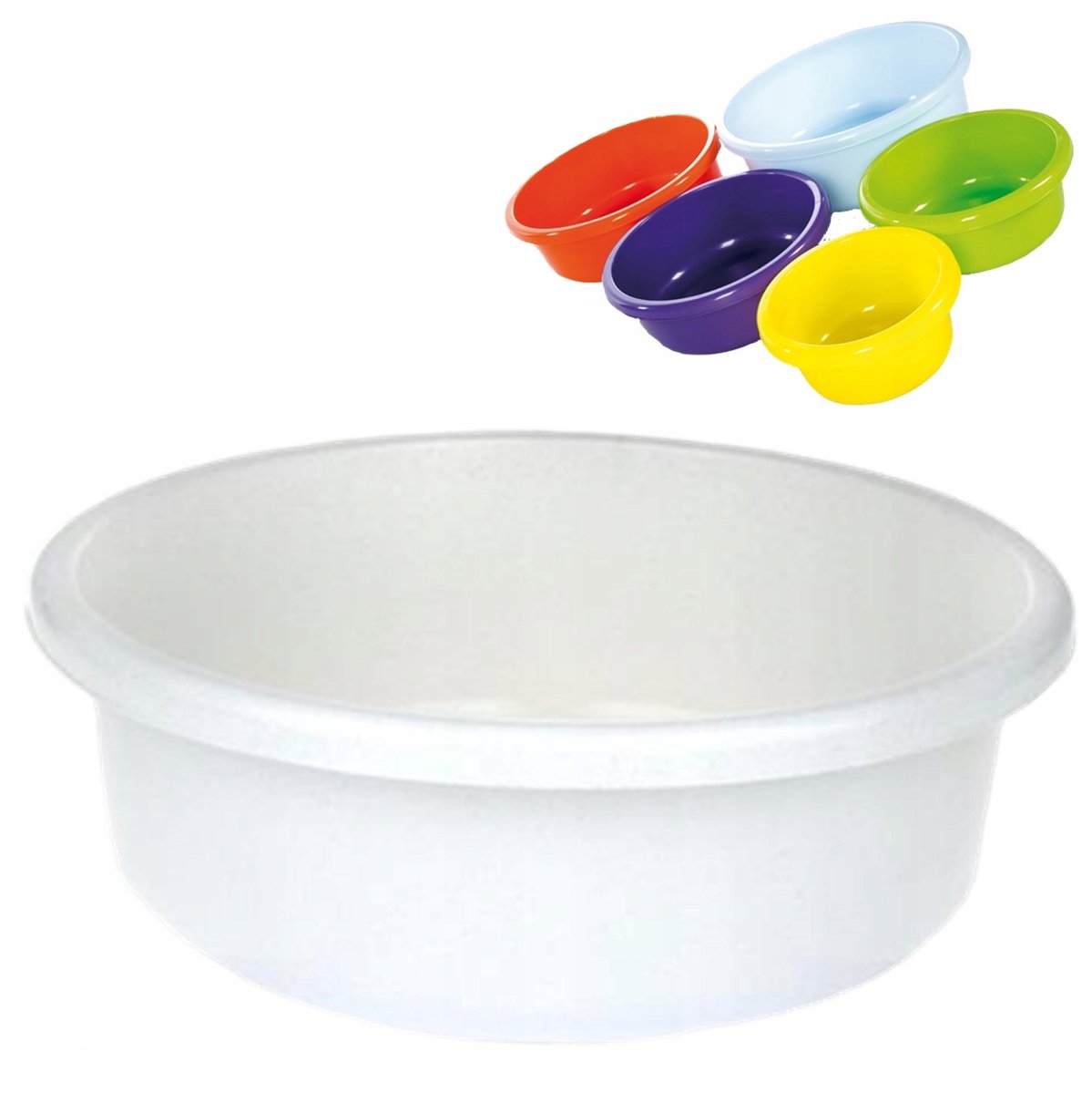 Sterke Plastic Kom 6,2L - Wit Marmer Design - Diameter 31 cm