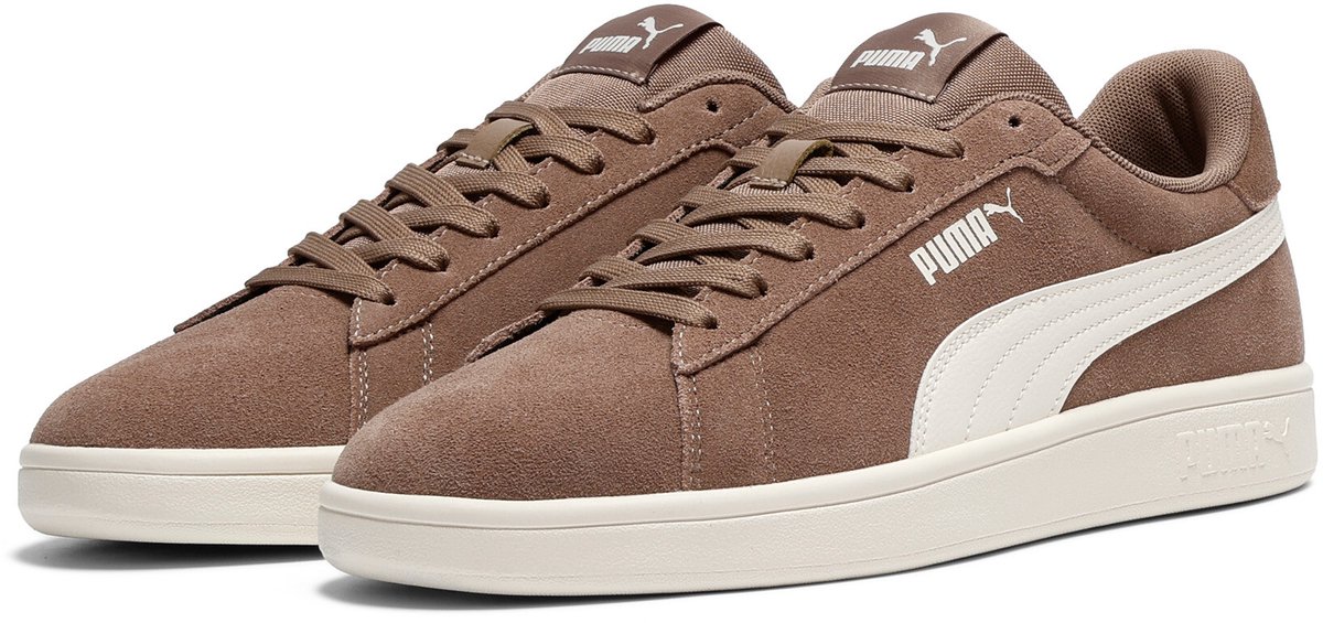 PUMA PUMA Smash 3.0 Unisex Sneakers Totally Taupe-Warm Wit