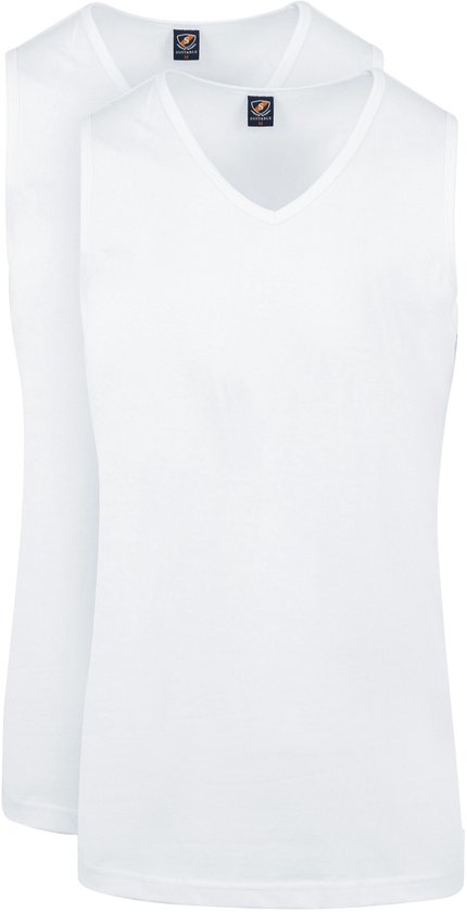T-shirt Mouwloos approprié Viless 2-Pack V-Neck Wit - taille XL