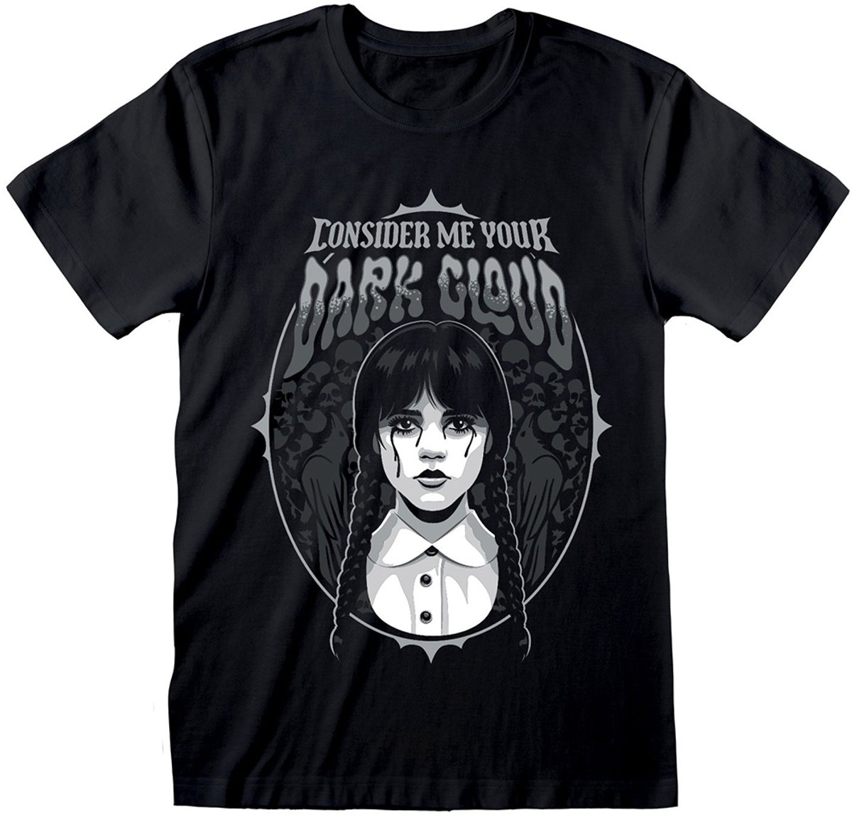 Wednesday – Dark Cloud T-Shirt L Zwart