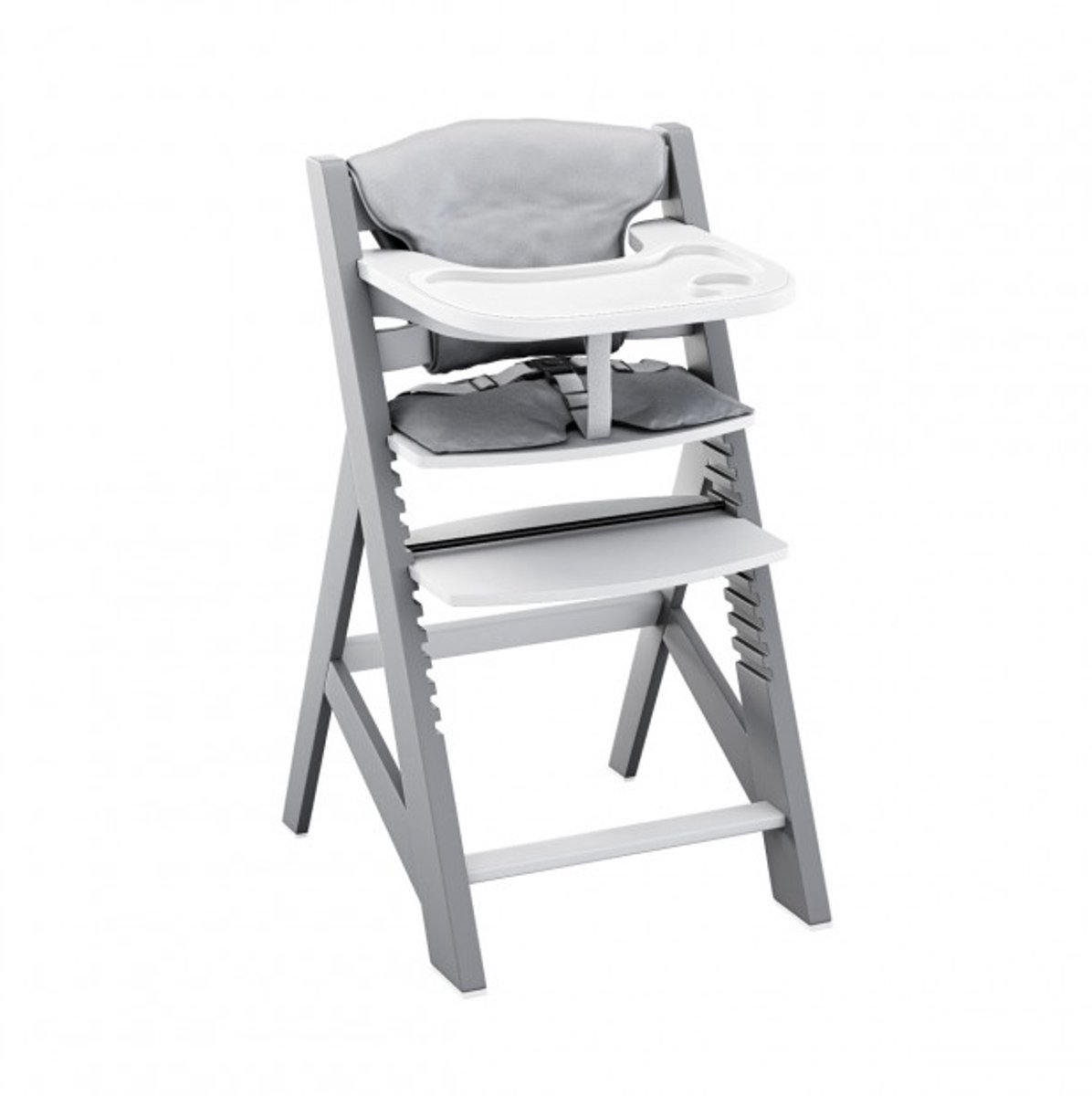 Tulano - Morsel 40 - kinderstoel - meegroeistoel - hout- grijs/wit - 4 in 1