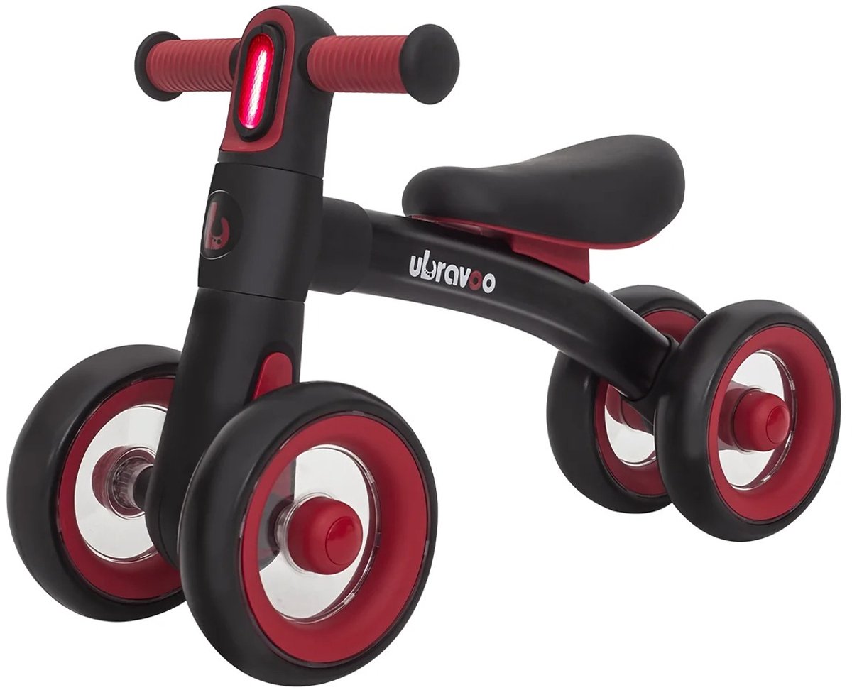 Sensova - Baby Loopfiets - 4-Wiel Stabiliteit - 3-Mode Licht - 12-24 Maanden - 135° Stuurlimiet - Geluidsarme EVA-Wielen - Ergonomische Zitting - Baby Fietsje - Driewieler - Loopfiets Peuter - Baby Ride-on Speelgoed