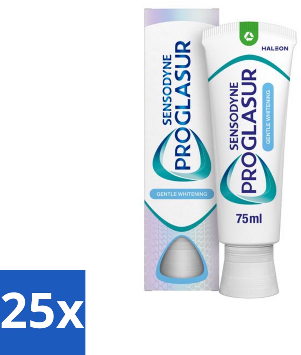25 x Sensodyne - Tandpasta - Proglasur Gentle Whitening - Tandglazuur Versterkend - 75 ml - Tandpasta - Tandglazuur - Tanderosie - Witte Tanden - Fluoride