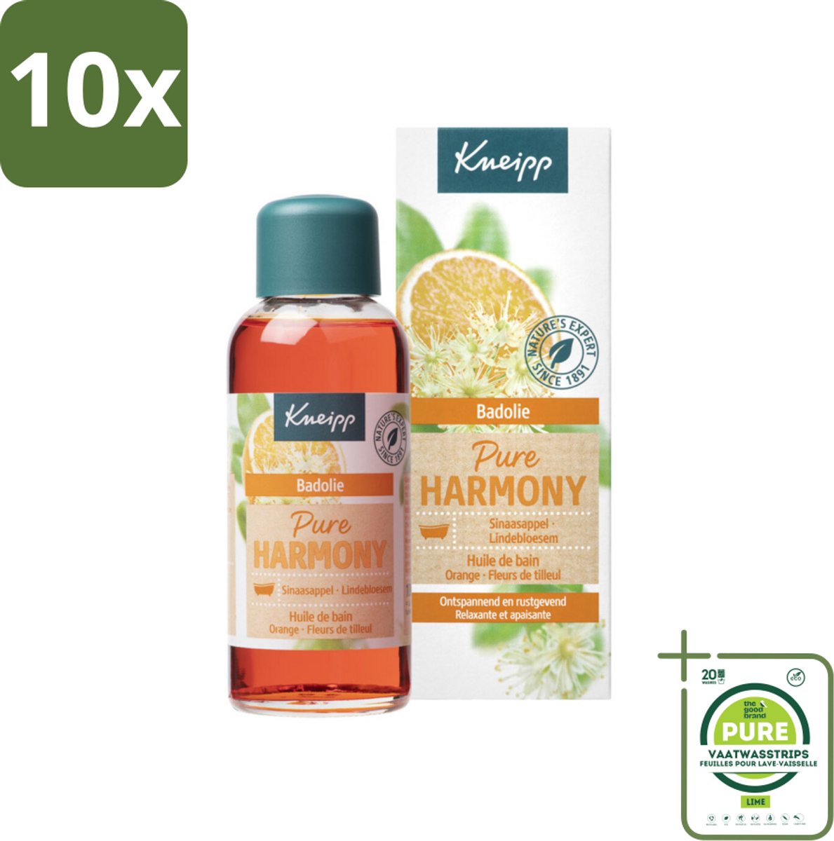 10 x Kneipp - Badolie - Oranje lindebloesem - 100 ml - Grootverpakking - Kneipp Badolie - Badolie Oranje - Lindebloesem Badolie - Ontspannende Badolie - Aromatherapie Bad