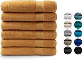 DoubleDry XL Handdoeken 70 x 140 - ensemble de 6 - Qualité hôtel 500 g/m2 - 6x Jaune ocre