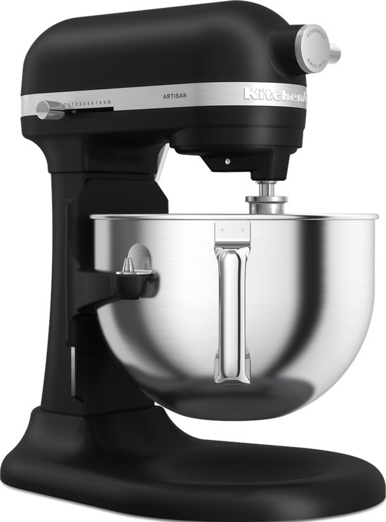 KitchenAid keukenmachine - Artisan - In hoogte verstelbare kom - 375 W - 11 snelheden - 3 RVS accessoires - 5,6L - Matzwart van KitchenAid — afbeelding 4